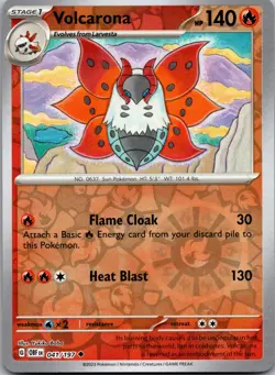 Volcarona 041/197 UC Obsidian Flames Pokemon Reverse Holo Near Mint - Image 1