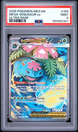 2025 Pokemon Meg En-Mega Evolution #155 Mega Venusaur Ex Ultra Rare PSA 9 - Image 1