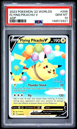 2023 POKEMON 2022 WORLD CHAMPIONSHIPS DECK: ADP ADP #006 FLYING PIKACHU V PSA 10 - Image 1