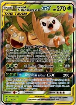 Rowlet & Alolan Exeggutor GX Ultra Rare SM - Unified Minds 1/236 MP - Image 1