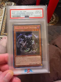 2020 Red-Eyes Baby Dragon LDS1-EN010 Yugioh PSA 10 Gem MT Legendary Duelists S1 - Image 1