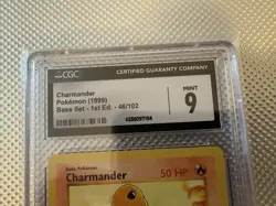 1999 Pokemon TCG Base Set Charmander 1st Edition CGC 9 46/102 Card Stock - Image 5