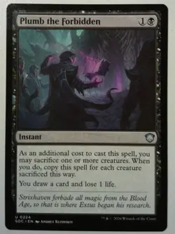 Plumb the Forbidden *Uncommon* Magic MtG x1 SOC Commander Secrets of Strixhaven - Image 1