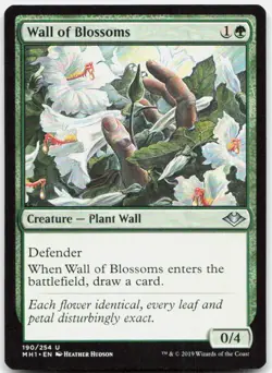 Wall of Blossoms 190 Near Mint Modern Horizons Uncommon Magic: The Gathering - Image 1