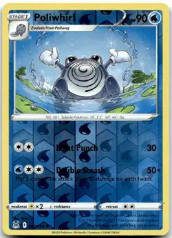 Poliwhirl 031/196 Uncommon Lost Origin Pokemon Reverse Holo Near Mint - Image 1
