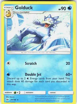 Golduck 29/149 Rare SM Base Set Pokemon Lightly Played - Image 1