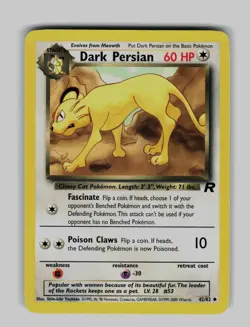Dark Persian 42/82 Uncommon Team Rocket Pokemon Unlimited Moderately Played - Image 1