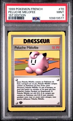 1999 POKEMON FRENCH 1ST EDITION #70 PELUCHE MELOFEE PSA 9 - Image 1