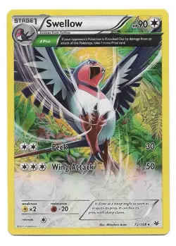 Swellow (72 Delta) 72/108 Roaring Skies Reverse Holo Pokemon TCG - NM - Image 1