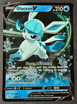 Glaceon V 040/203 Evolving Skies Holo Ultra Rare Near Mint Pokemon TCG - Image 1