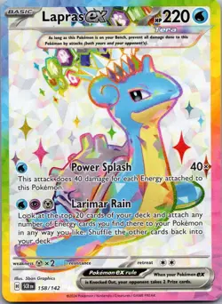 Lapras ex 158/142 Ultra Rare Stellar Crown Pokemon Holo Near Mint - Image 1