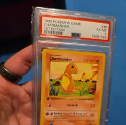 1999 Charmander 46/102 Pokemon Base Set 1st Edition Shadowless vintage PSA 6 - Image 3