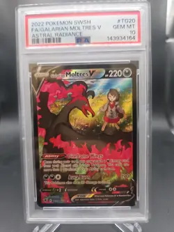 Pokemon TCG Galarian Moltres v TG20/TG30 Astral Radiance 2022 PSA GEM MINT 10 - Image 1