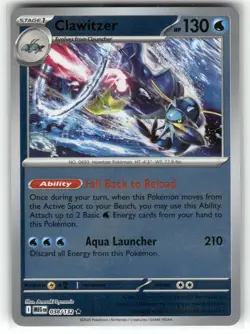 Clawitzer 038/132 Reverse Holo Mega Evolution Pokemon TCG - Image 1