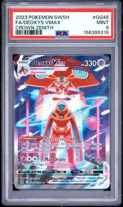 PSA 9 Deoxys Vmax GG45/GG70 Pokemon Crown Zenith Galarian Gallery - Image 1