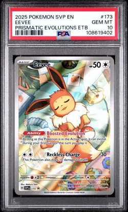 2025 POKEMON SVP EN-SV BLACK STAR PROMO #173 EEVEE PSA 10 - Image 1
