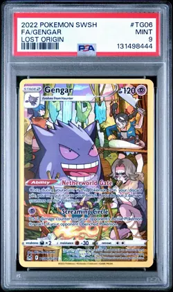 2022 Pokemon Sword & Shield Lost Origin #TG06 Fa/Gengar Lost Origin PSA 9 - Image 1