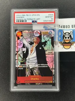 2024 ONE PIECE OP09-EMPERORS IN THE NEW WORLD #004 SHANKS MANGA ALT ART PSA 10 - Image 1