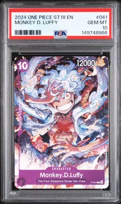 PSA 10 2024 ONE PIECE STARTER DECK ST18 PURPLE 041 MONKEY D. LUFFY - Image 1