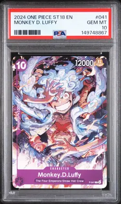 PSA 10 2024 ONE PIECE STARTER DECK ST18 PURPLE 041 MONKEY D. LUFFY - Image 1