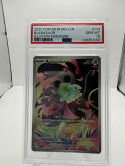 2025 Pokemon Mega Evolution Bulbasaur Illustration Rare #133/132 PSA 10 GEM MINT - Image 1