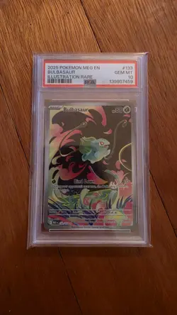 2025 Pokemon Mega Evolution Bulbasaur Illustration Rare #133/132 PSA 10 GEM MINT - Image 1