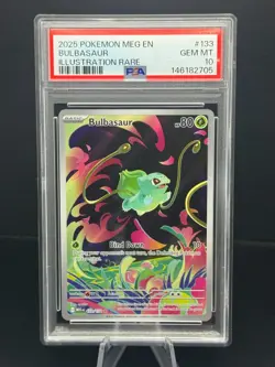 PSA 10 GEM MINT - Bulbasaur 133/132 Me01: Mega Evolution Holo Illustration Rare - Image 1
