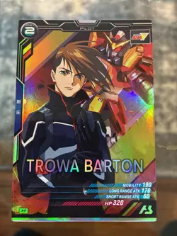 Gundam Arsenal Base Foil Card UT02-060 M Trois Barton Bandai Made in Japan - Image 1