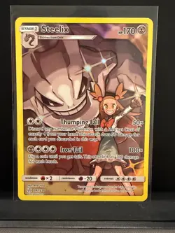 Steelix Secret Secret Rare SM Cosmic Eclipse 247/236 Metal Holo Pokemon Card - Image 1