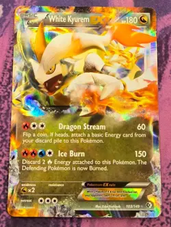 Pokemon: Boundaries Crossed: Holofoil White Kyurem EX: Lightly Played Condition - Image 1