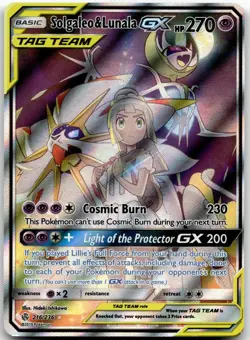 Solgaleo & Lunala GX 216/236 Ultra Rare Cosmic Eclipse Pokemon Near Mint - Image 2