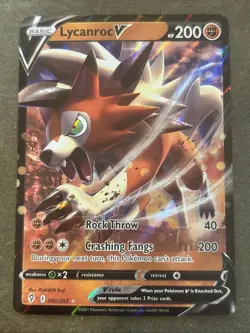 Lycanroc V 091/203 Sword & Shield Evolving Skies Ultra Rare Holo Pokemon 2021 NM - Image 1