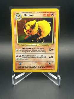 Pokemon Flareon Jungle No Symbol Error 3/64 Holo Rare - Image 1