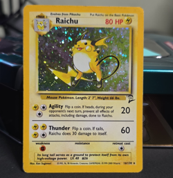 Pokemon TCG Raichu 016/130 Base Set 2 Holo Rare 80 MP English Sugimori - Image 1