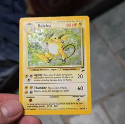 Pokemon TCG Raichu 016/130 Base Set 2 Holo Rare 80 MP English Sugimori - Image 3