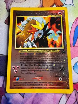 Pokemon Movie Entei 34 WOTC Black Star Promo Reverse Holo Swirl 🌀- LP/MP - Image 1