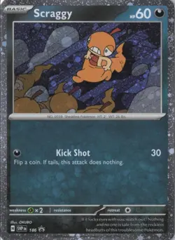 Scraggy (Cosmos Holo) 186 Promo Scarlet & Violet Promo Near Mint - Image 3