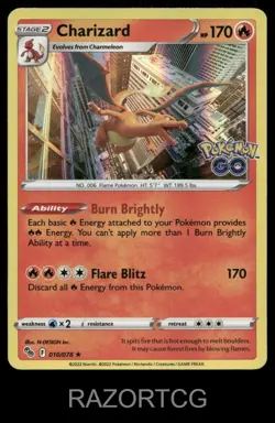 CHARIZARD 010/078 HOLO R POKEMON GO POKEMON NM/M - Image 1