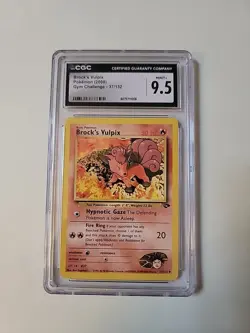Pokemon Gym Challenge Unlimited Regular Brock's Vulpix 37/132 CGC 9.5 PK2971 - Image 1