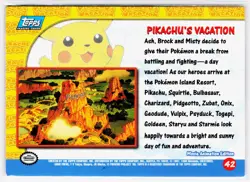 1999 Topps Pokemon the First Movie #42 Pikachu's Vacation Blue Topps Logo - Image 2