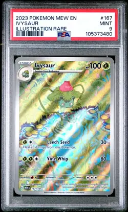 2023 POKEMON MEW EN-151 #167 IVYSAUR ILLUSTRATION RARE PSA 9 MINT - Image 1