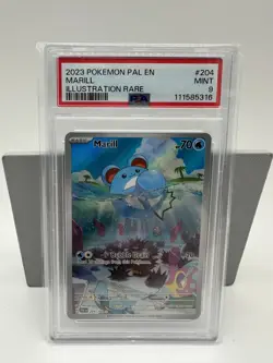 Marill – Pokemon PAL 204/264 – Englisch, PSA 9, Mint, vom Handler! - Image 1