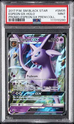 2017 POKEMON SM BLACK STAR PROMO #SM35 ESPEON GX-HOLO PSA 9 - Image 1