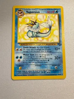 Vaporeon 28/64 Rare Jungle Pokemon Unlimited Moderately Played - Image 1