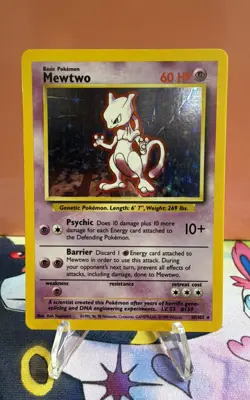Pokemon TCG Mewtwo Base Set 10/102 Holo 1999-2000 Unlimited Base Set Holo - Image 1