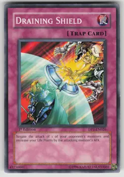 Draining Shield DP1-EN026 Duelist Pack 1: Jaden Yuki Yu-Gi-Oh 1st Edition LP - Image 1