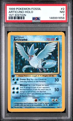 PSA 7 - 1999 POKEMON FOSSIL 2 ARTICUNO-HOLO 1ST EDITION - Cert. 146991658 - Image 1