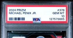 2024 Panini Prizm Michael Penix Jr. Rookie RC #378 GEM MT PSA 10 - Image 2