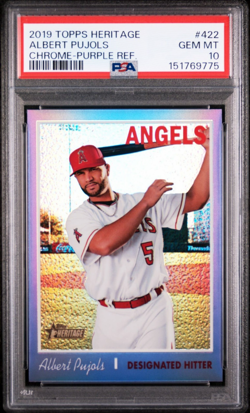 2019 Topps Heritage Chrome ALBERT PUJOLS Purple Refractor PSA 10 GEM MINT POP 26 - Image 1