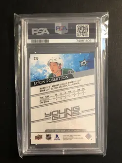 2020/21 UD UPPER DECK Jason Robertson #235 YOUNG GUNS ROOKIE RC STARS PSA 10 - Image 2